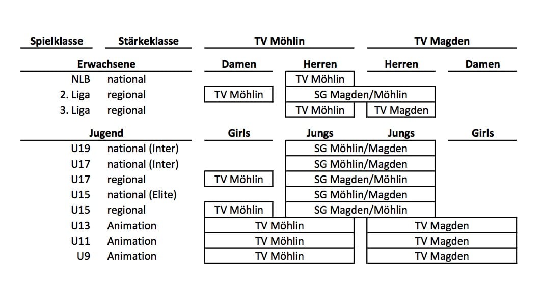 Übersicht Teams TV Möhlin-TV Magden Saison 14-15